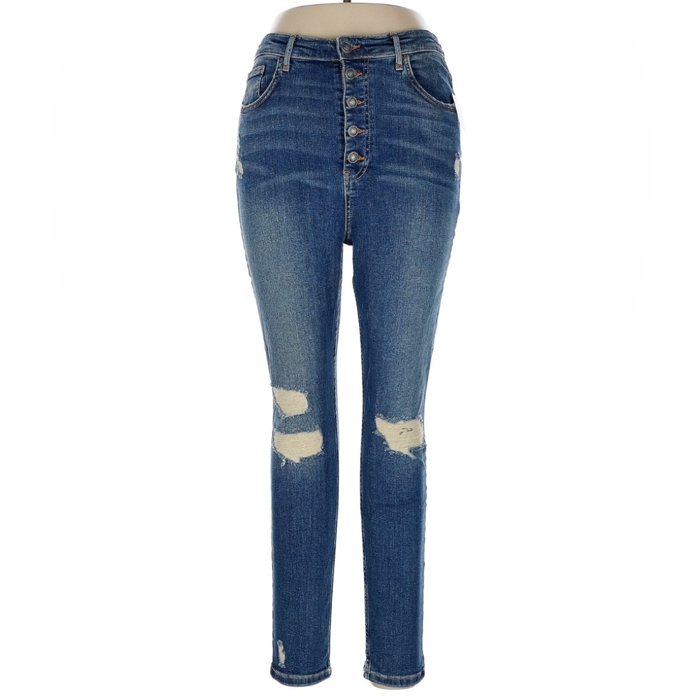 We The Free Dark Distressed Jeans Size 32